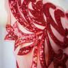 3D Flower Sequin Patches 40*19CM Sew On Patches Fashion Elegant Bodice Applique Fabric