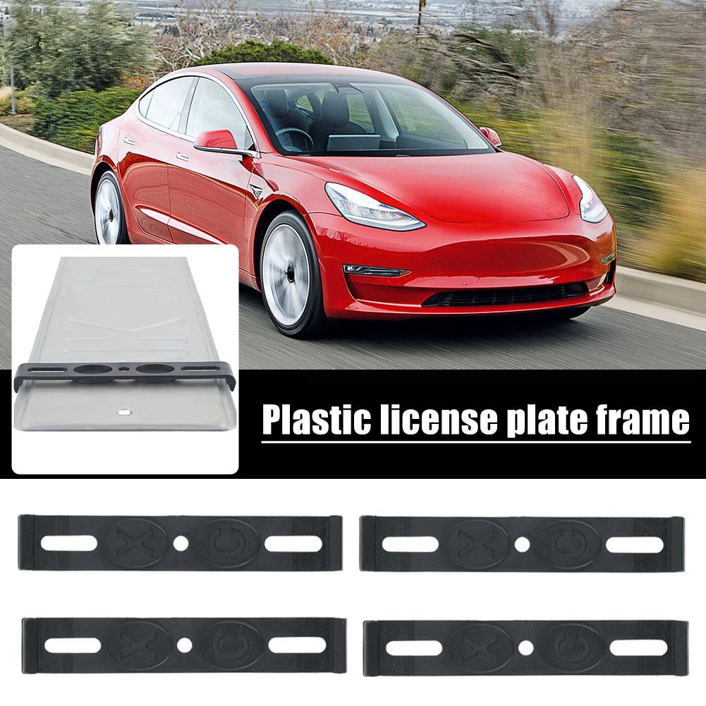 Frameless License Plate Holder 4PCS Weather-Proof Frameless Tags Frame Car Plate Plate Car Rear Q0K4