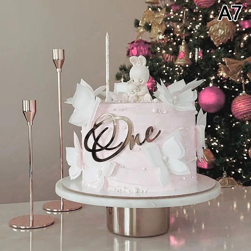 One Happy Birthday Cake Topper Acrylic Rose Gold One Cupcake Topper For Kids