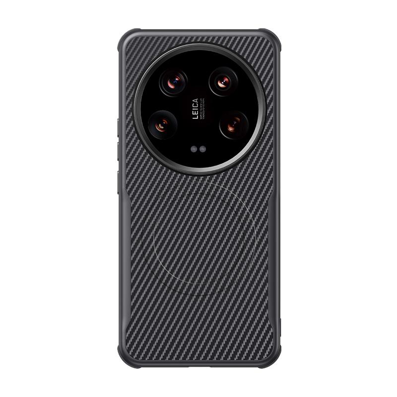 Для Magsafe Матовый противоударный чехол для телефона Xiaomi 15 Ultra 15 Pro 14 Ultra 14 Pro Углеродное волокно Текстура Силиконовая задняя крышка Shell Magsafe Cover Capa