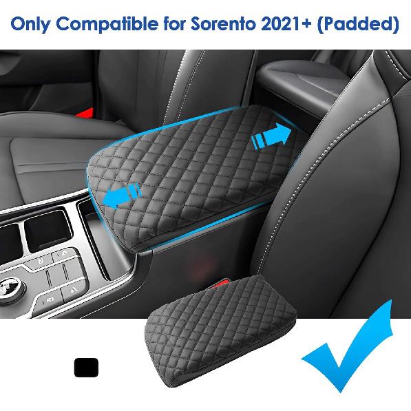 2024 2025 2026 Накладка на центральную консоль Sorento для Kia Sorento (LX/S/EX/SX/SX Prestige/X-Pro SX Prestige),Водонепроницаемая и удобная кожаная накладка на подлокотник