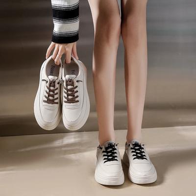 Круглая носовая часть с толстой подошвой и однотонными простыми туфлями на плоской подошве весна/осень новая модная легкая удобная мягкая повседневная спортивная обувь