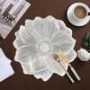 PVC Placemats for Dining Pressed Vinyl Metallic Flower Table Mats 15 Inch Round Tablemats Vinyl Place Mats for Kitchen Table Wedding Decorative