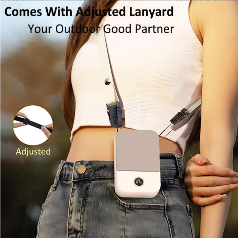 Portable Waist Fan Hanging Neck Fan Mini USB Rechargeable Portable Waist Clip Fan for Outdoor Sports Working Travel Small Fan