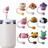 Reusable Drinking Dust Cap Cup Accessories Straw Tips Cover Creative Silicone Straw Plug Bottle