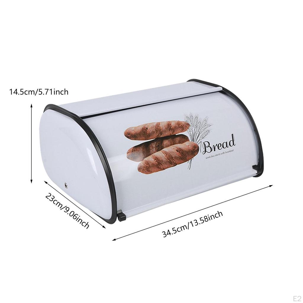 Metal Drum Shaped Bread Box Roll Top Bin for Home Cookies Entrance