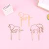 4Pcs  Animal Theme Happy Birthday Acrylic Wood Cake Topper Giraffe Cake Toppers