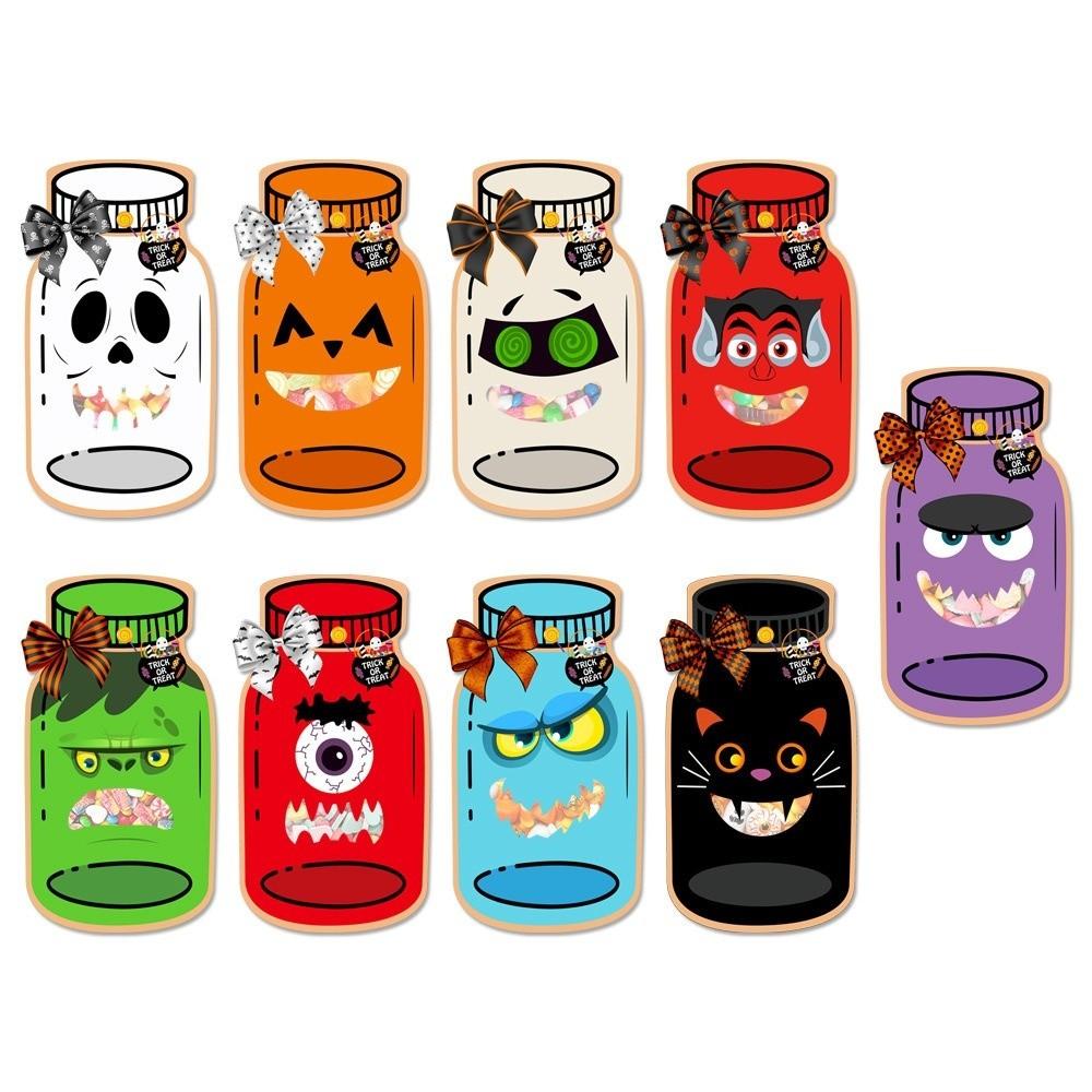 9PCS Halloween Props Gifts Bags Bottle Festival Children's Candy Jar Gifts Candy Packaging