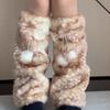 Y2k Furry Leg Warmers Fawn Dot Plush Leg Coverings Fashion Winter Leg Warmers  Accessories