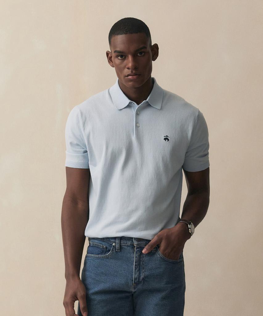 BROOKS BROTHERS Хлопковый джемпер-поло с коротким рукавом (Светло-синий) (Bbwtmb202Alfm)