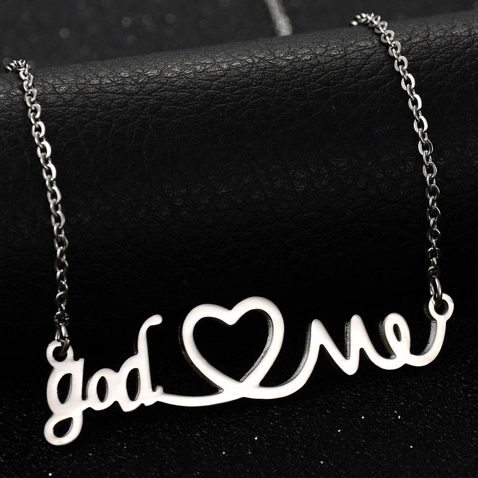 Atoztide Fashion Infinity Jesus Heartbeat Necklace For Women Stainless Steel Endless Forever Love Friendship Jewerly Gift