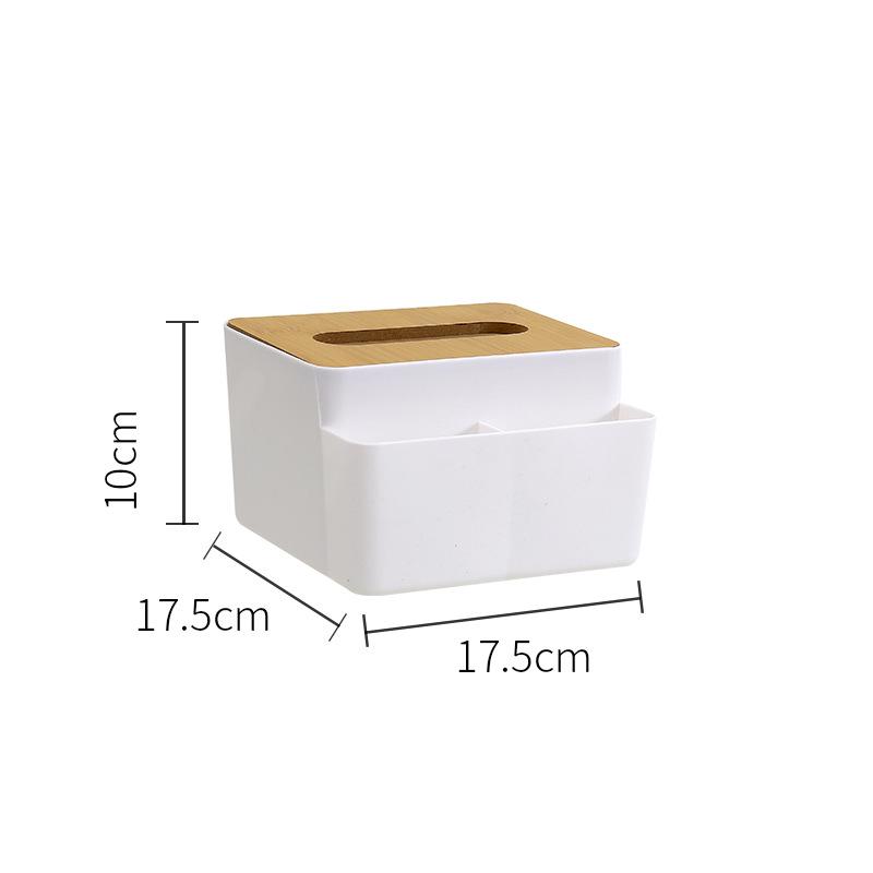 Коробка для салфеток с текстурой дерева, держателем для пульта дистанционного управления и отделением для ручек для журнального столика или использования в гостиной