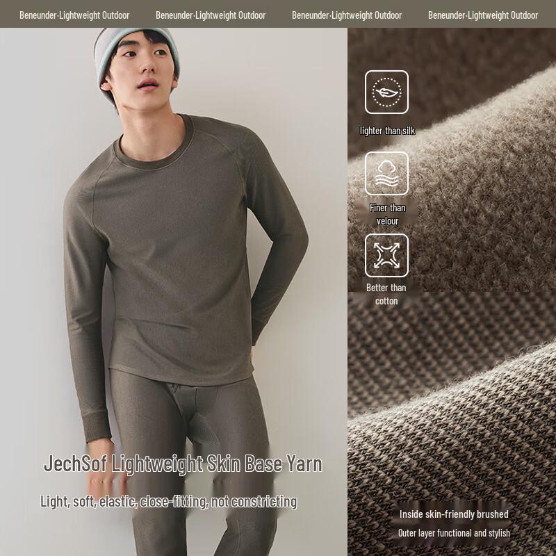 beneunder Men's High-Elastic Warm Thermal Underwear Set SF05524