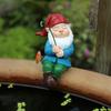 1 Sleeping Fishing Dwarf Resin Handicraft, Realistic Fish, Courtyard Garden Bonsai Statue, Water Feature Decorative Ornament, Ca