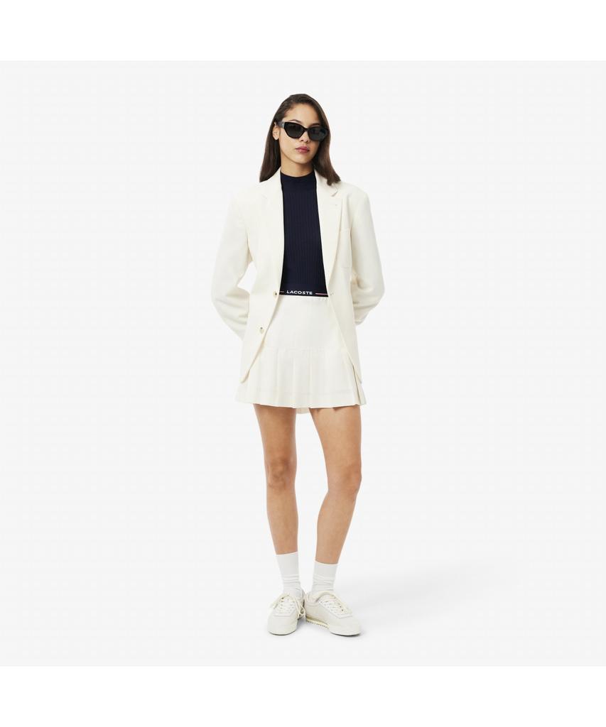 LACOSTE Women'S Ribbed Merino Wool Mock Neck Sweater Af4189-55N 166