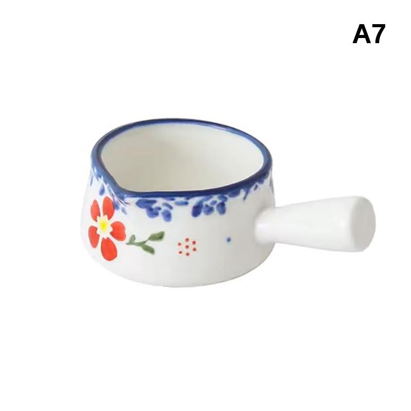 Мини керамическая чашка для молока, кувшин для сливок, многофункциональная тарелка для приправ, маленький кофейник, уксус, соус с ручкой