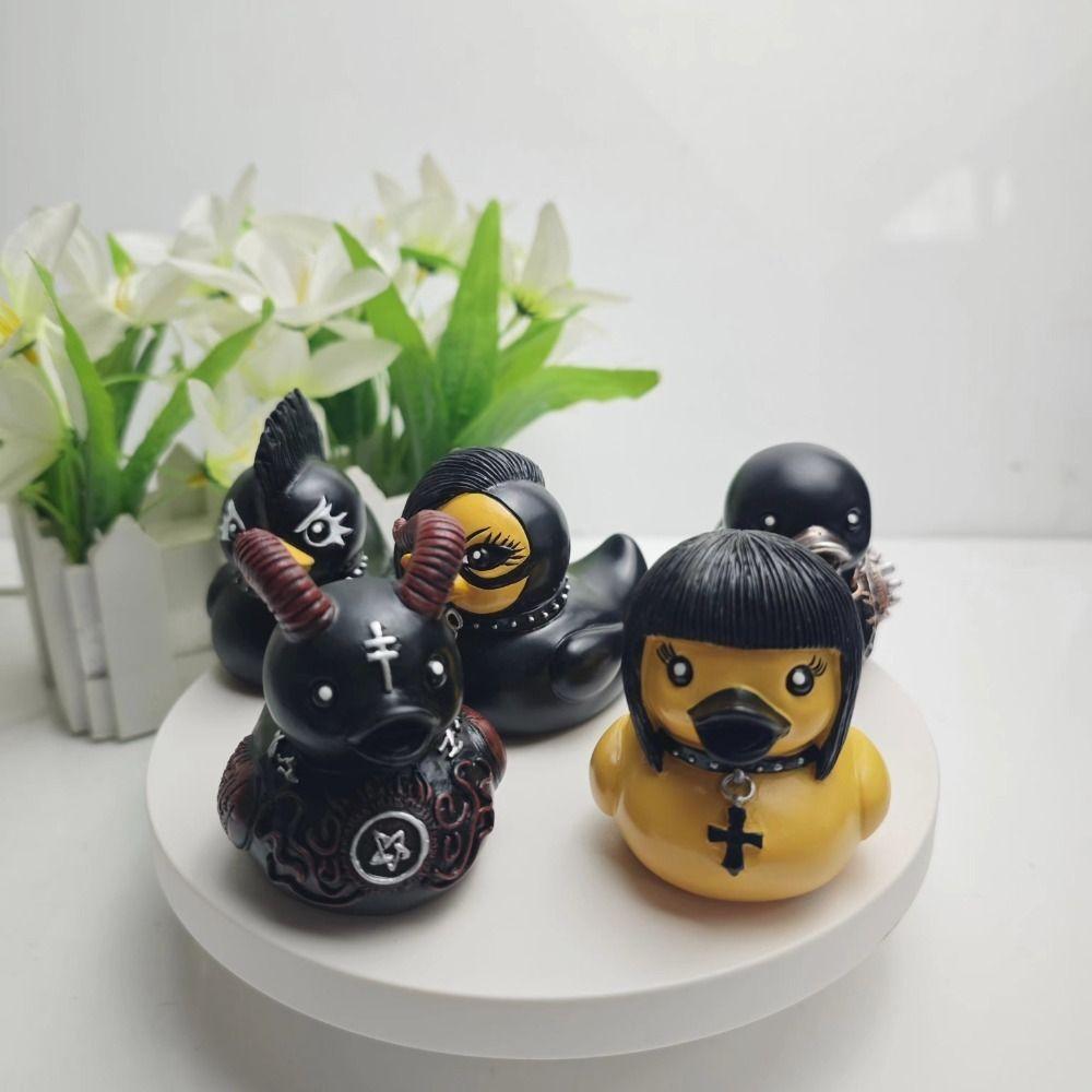 Duck Ornament Death Rock Duck Statue Mysterious Goth Duck Statue Cute Duck Figurines  Home Decor
