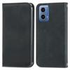 Для Motorola Moto G34 5G Магнитный чехол PU Кожаный чехол-кошелек с сенсорным экраном Подставка для телефона - Черный
