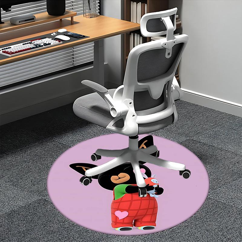 Bing Ears,Heart Patch Chair mat Round Rug Office carpet, Non slip, Suitable for Living Rooms, Bedrooms Decor.1205505a
