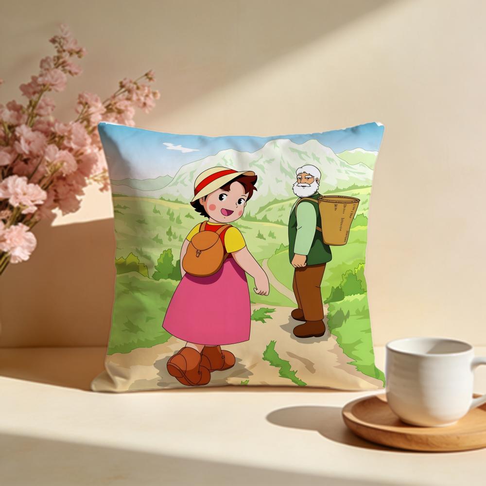 Trendy HHeidi Girl of the Alpsed Cushion Cover Stylish Washable Pillow Cover Ideal for Couch Bedroom Car Decoration