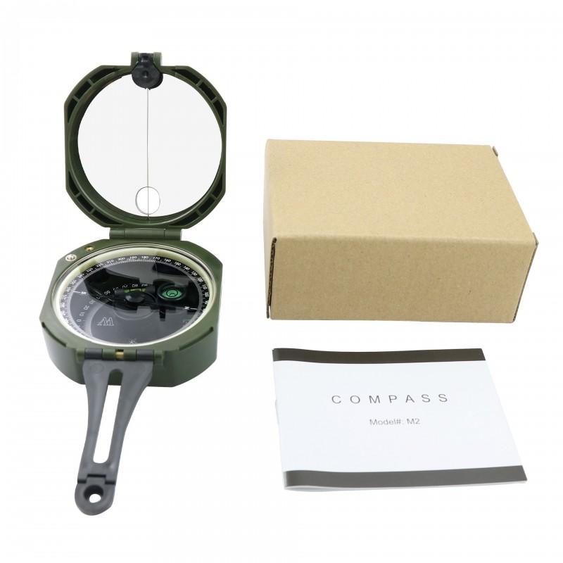 Military Green Multi-Function Compass Outdoor Navigation Geology Survey Hiking Camping