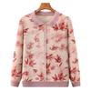 Элегантный цветочный топ с лацканами для женщин среднего возраста - с длинным рукавом, свободная вязка, пуловер
