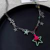 Color hollow star necklace female niche design high sense personality neck chain dopamine temperament versatile collarbone chain
