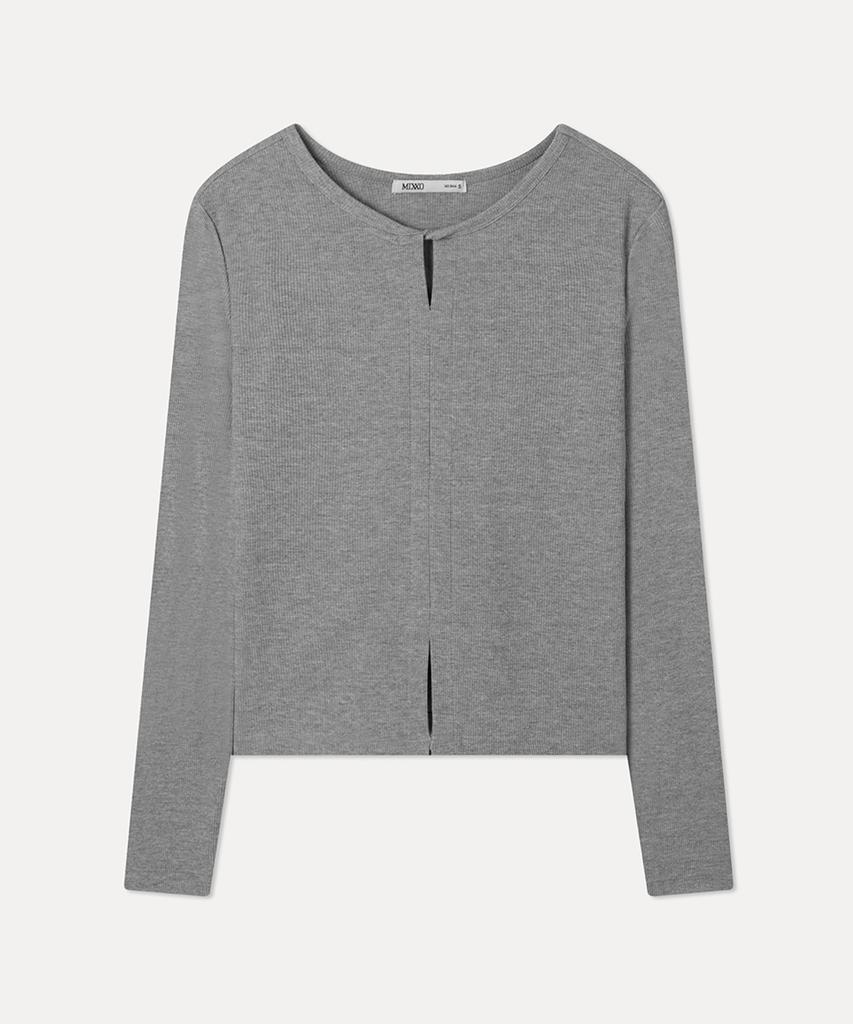 MIXXO Футболка с длинным рукавом и закрученным воротником_Miwlwg319A