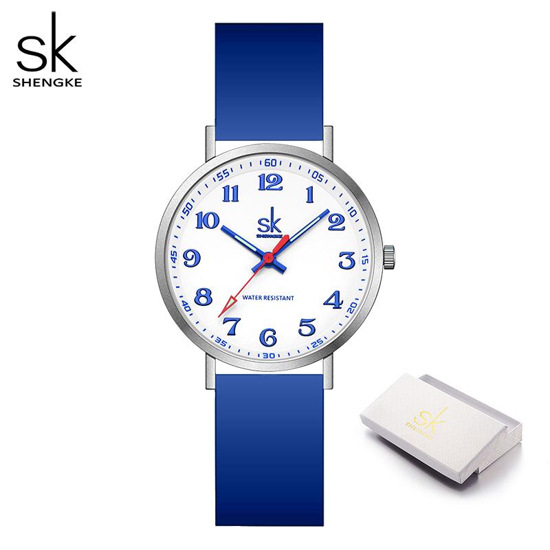 SHENGKE Женские модные часы на силиконовом ремешке Новые часы для женщины SK Кварцевые наручные часы Оригинальные женские часы Relogio Feminino
