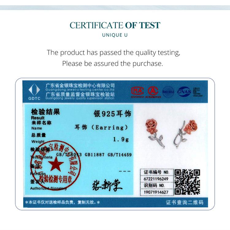 BAMOER, серьги-гвоздики из стерлингового серебра 925 пробы с 3D розами, ювелирные изделия, подарок на свадьбу, цветок, серьги-гвоздики