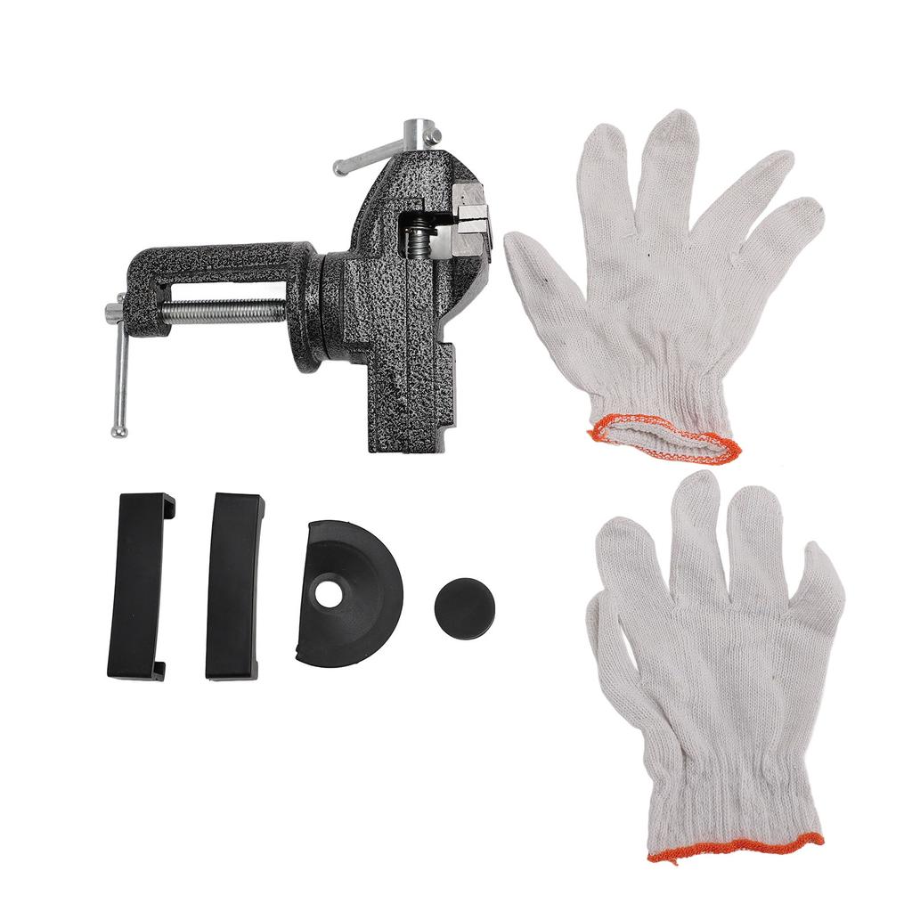 Струбцина Тиски Настольные Вращающиеся на 360 градусов Универсальные Мини Тиски для Верстака Ширина Открытия Губок 75 мм 62 мм