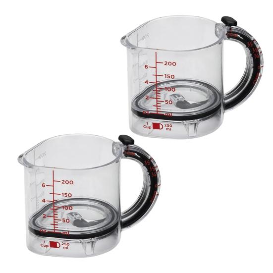 Регулируемая мерная чашка из стекла, не создающая беспорядка, мерная чашка со скребковыми краями