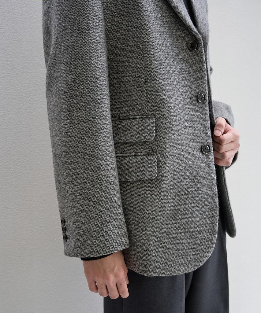 Trip Le Sens [F/W] Two-Flap Pocket 3B Blazer_Herringbone Black