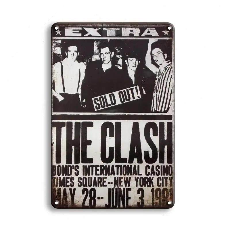Винтажная классика Рок-группа Искусство Металлический постер Жестяная вывеска Музыкальный бар Паб Клуб Ретро Мужская пещера Гостиная Мастерская Декоративные таблички