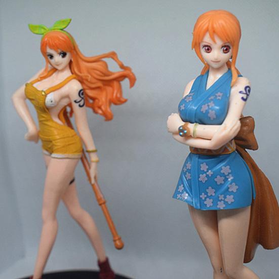 Anime Figure Realistic Shape Lovely Miniature Figurine One Piece Nami Action Figure Car Decor
