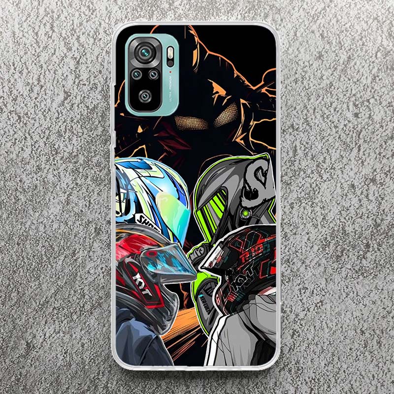 Мягкий чехол с принтом шлема мотоциклиста для Xiaomi Redmi Note 14 13 12S 11S Чехол для телефона 10 Pro Plus 11E 11T 12 11 10S 5G