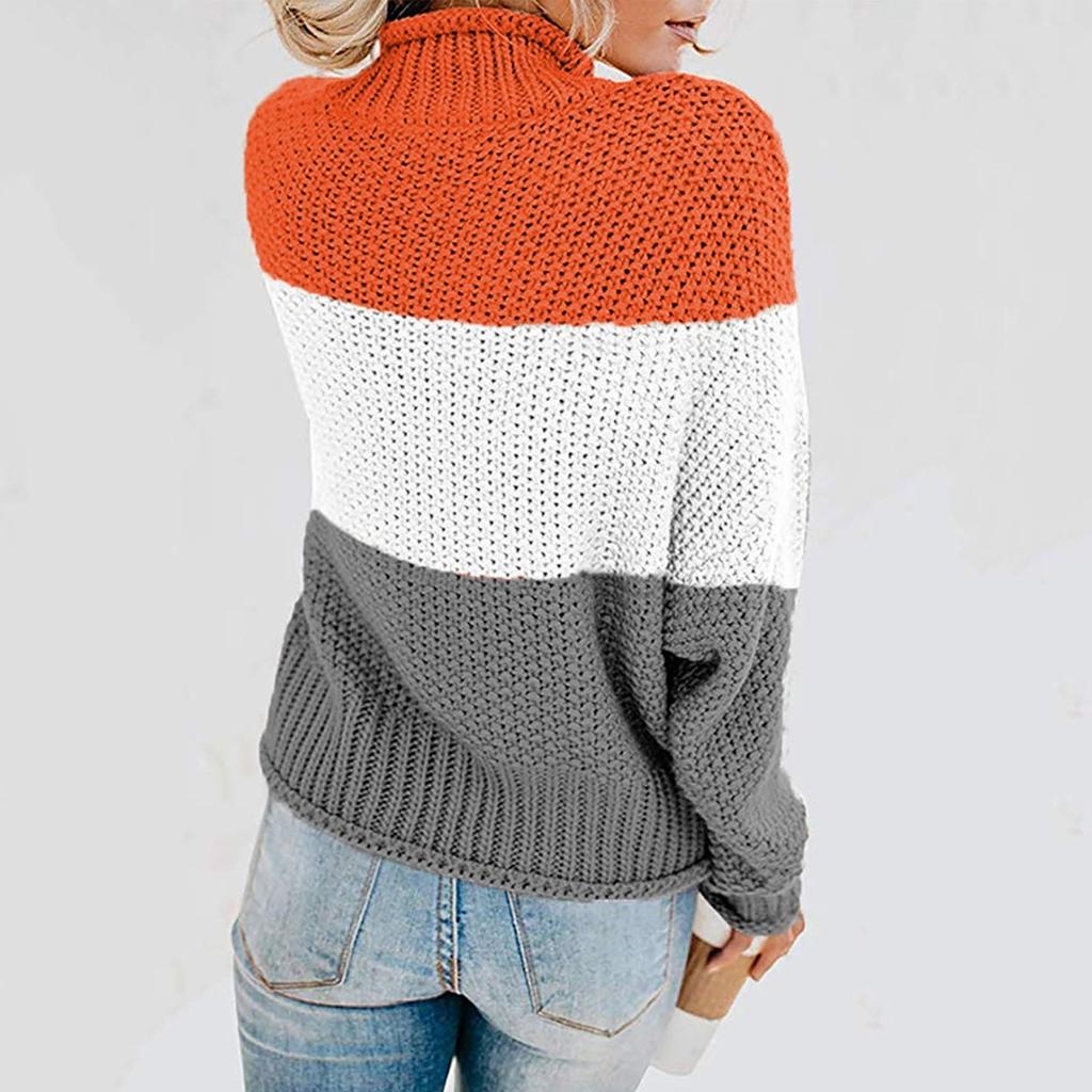 Женский свитер, повседневный вязаный свободный пуловер с длинными рукавами