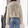 Women's Fashionable Warm Long Sleeve Solid-Color Furry Coat