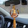 Car Rearview Mirror Buddha Pendant Creative Carving Auto Decor Hanging Tassel
