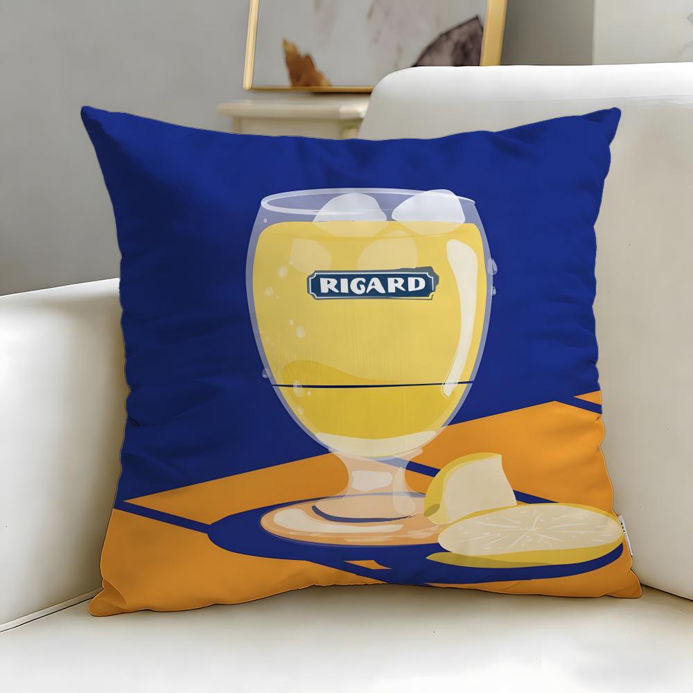 classic beverage brand Ricard Cushion Cover Soft & Easy-Wash Pillow Case – Versatile for Couch, Bed, Travel and Office
