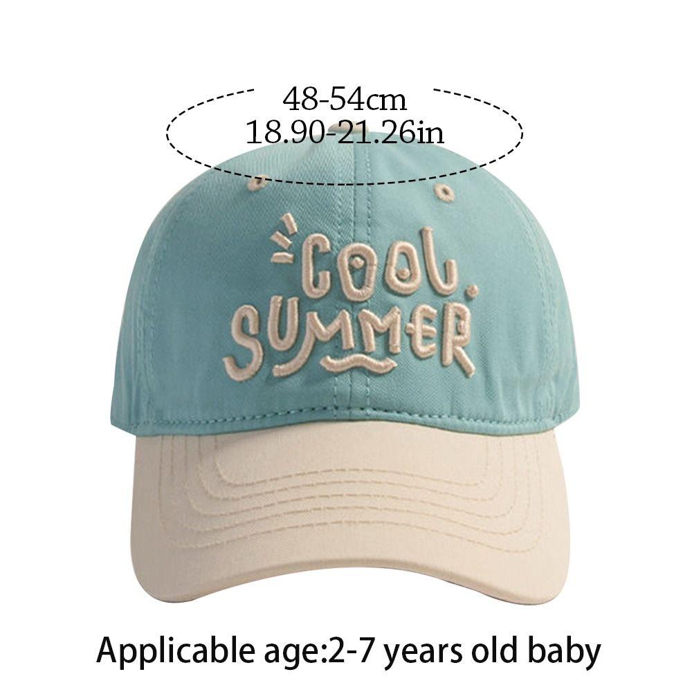 2-7 Years Adjustable Sun Hat Letter Embroidery Peaked Hat Summer Beach Cap Boys Girls