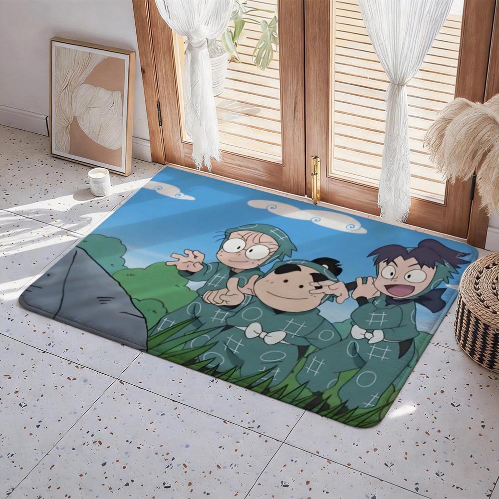 Anime N Nintama Rantarou Floor Mat Eco Flannel Doormat Non Slip Odorless Indoor Floor Rug Soft Short Plush Home Mat