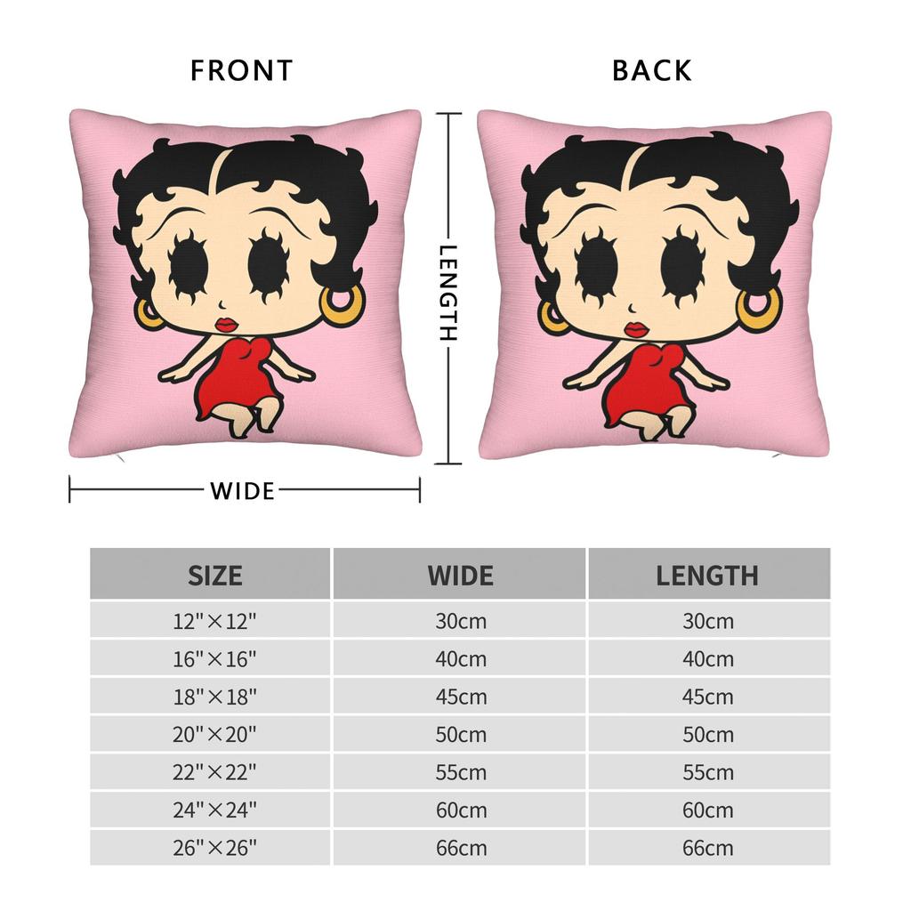 Cartoon Lady B-Bettyeds Boops Pillow Case Custom Pillow Cover For Office Car Home Decor Fashion Pillowcases