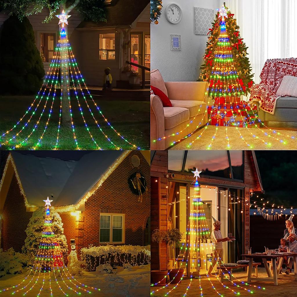 Usb Waterproof String Light Solar Christmas Decorations 3M/2M Led Waterfall Tree Fairy 8 Modes Camping Holiday Lights