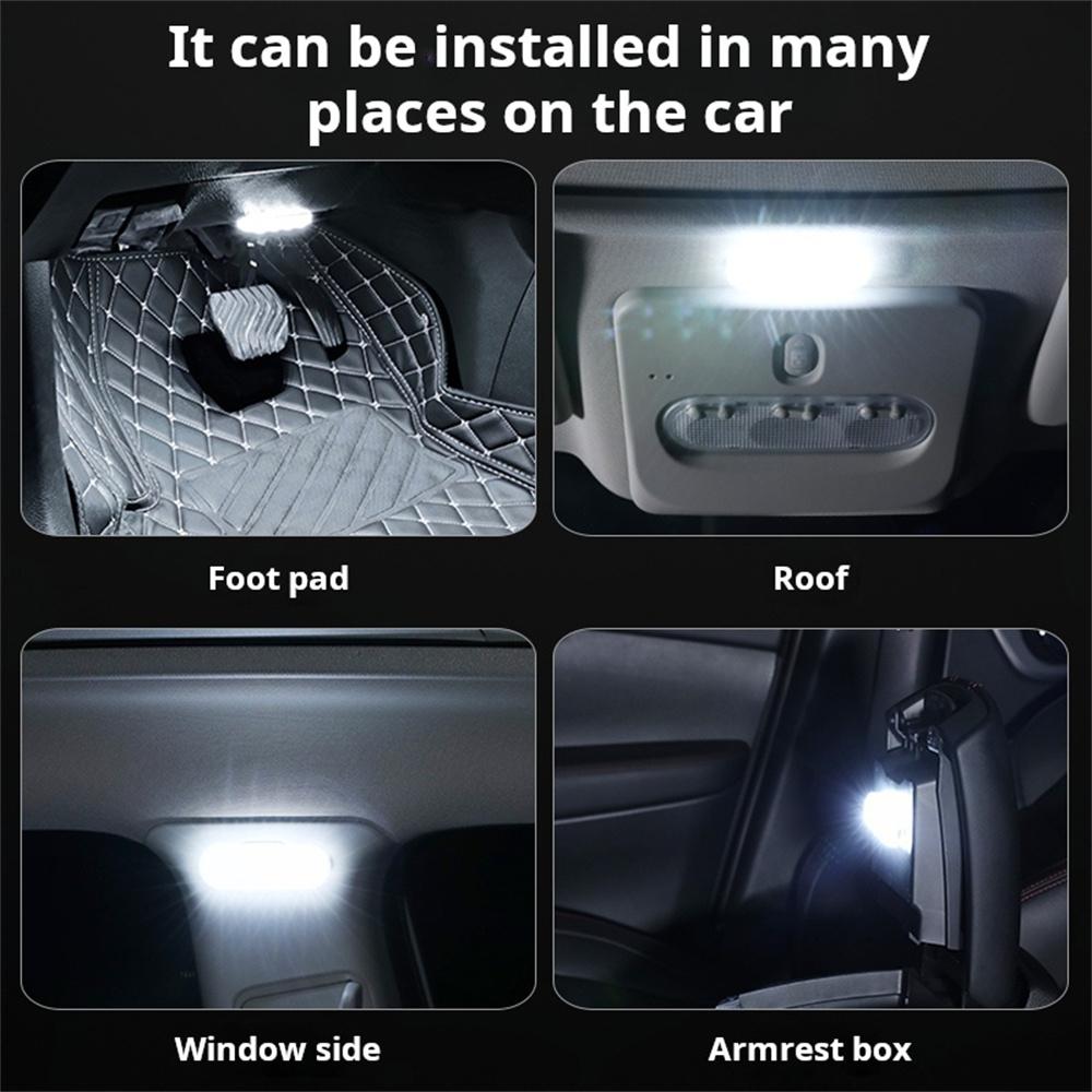 8LED Wireless Touch Light Car Interior USB Reading Light Rechargeable Magnetic Base Auto Roof Trunk Ceiling Lamp 5V