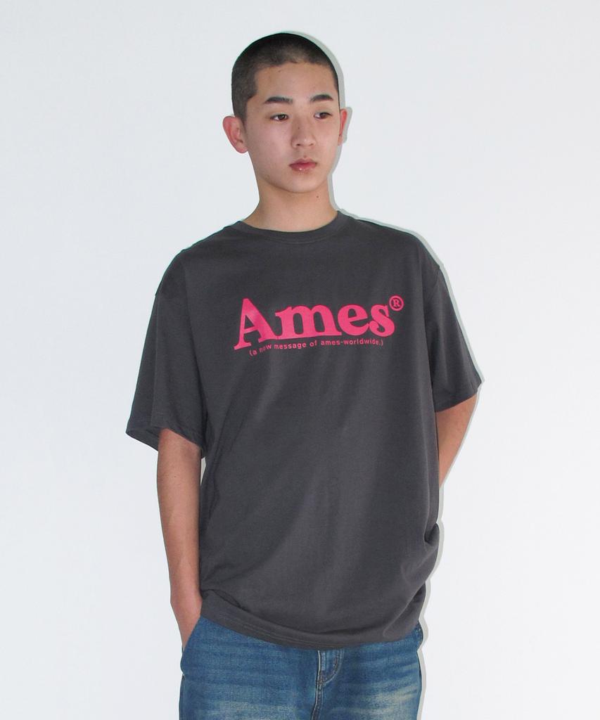 AMES-WORLDWIDE (Unisex) Basic Logo Tee Charcoal
