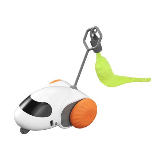 Turbo Tail Cat Teaser Автоматическая движущаяся игрушка для кошек Мышь Электрическая интерактивная игрушка для кошек Turbo Tail с перьями для домашних кошек