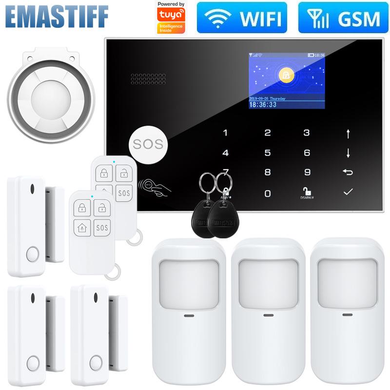 Tuya Умная двухсетевая GSM WiFi противоугонная охранная сигнализация для домашних дверей и окон