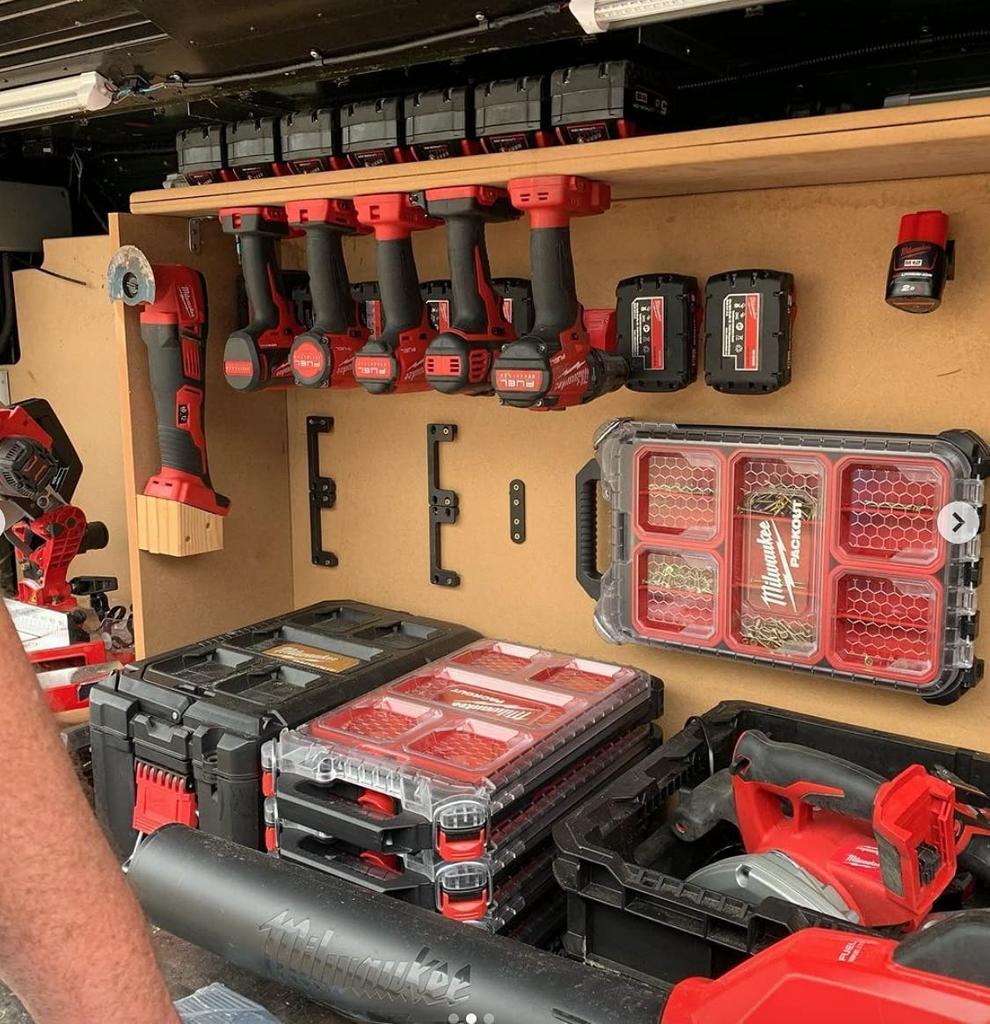 StealthMounts Кнехты Ножки Кнехты Система хранения ящика для инструментов Крепится где угодно Совместимо с Milwaukee Packout 'n' (6 упаковок) (красный)