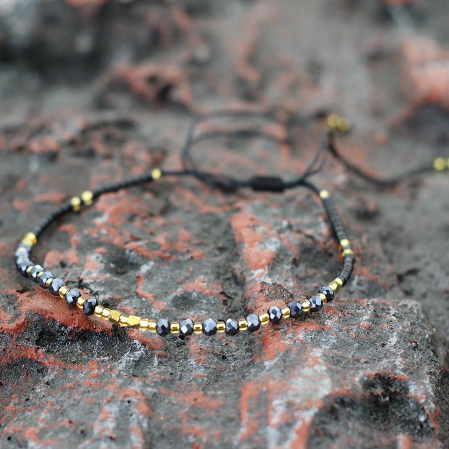 Стеклянный хрустальный бисер изысканный маленький браслет женский рисовый бисер нить ручная работа пара счастливая ручная веревка для подруг